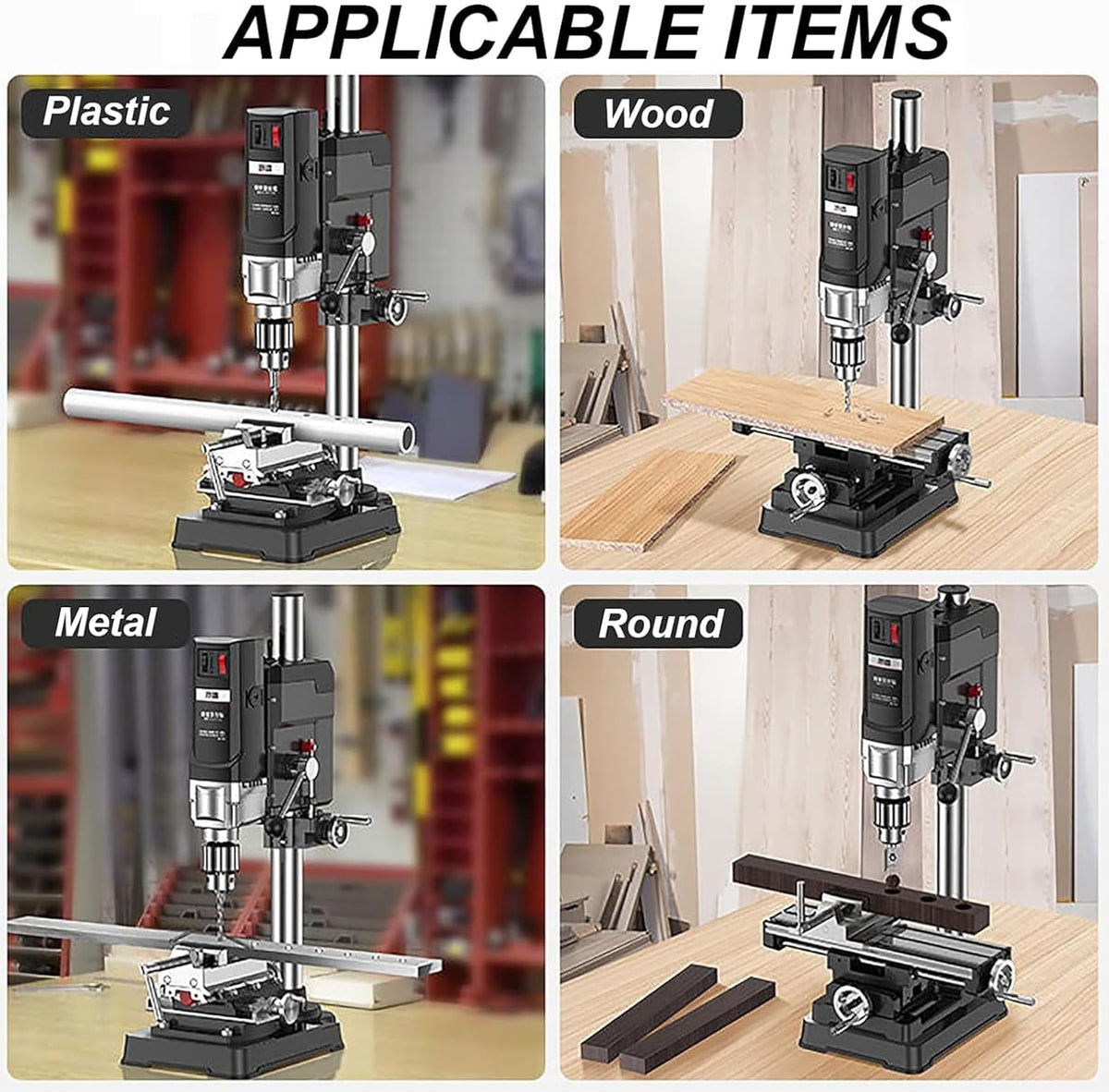 Perceuse à colonne professionnelle 6 vitesses - Peut percer métal, bois, plastique Outil artisanal et de bricolage 2800 tr/min