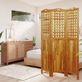 Paravent intérieur 3 Panneaux Pliables, Séparateur de pièce, Ecran d'Intimité Paravent Chambre à Coucher Maison Balcon, 121,5x2x180 cm Bois d'acacia