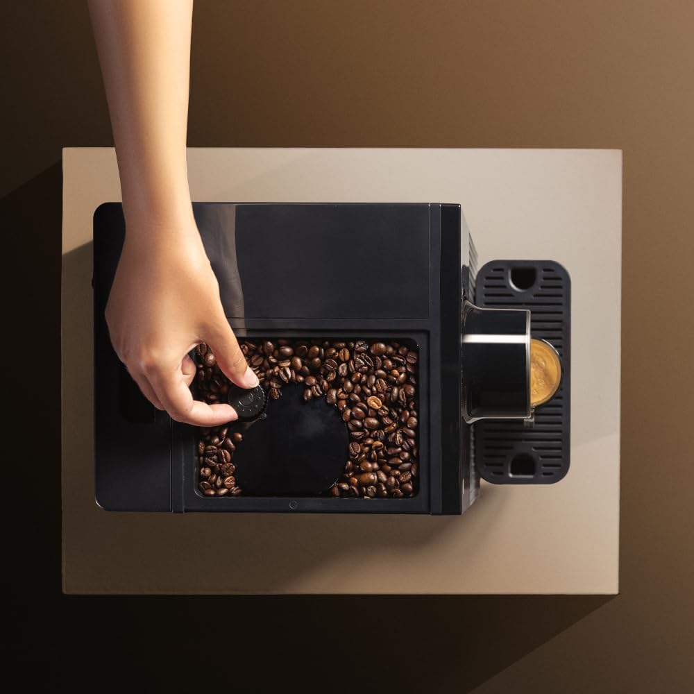 Cecotec Machine à Café Superautomatique Compacte Cremmaet Cube. 1350W, Système de Pressage 10g, Système de Pré-Infusion, 19 Bars, Système Thermoblock, 5 Niveaux de Mouture, Panneau de Contrôle Tactile