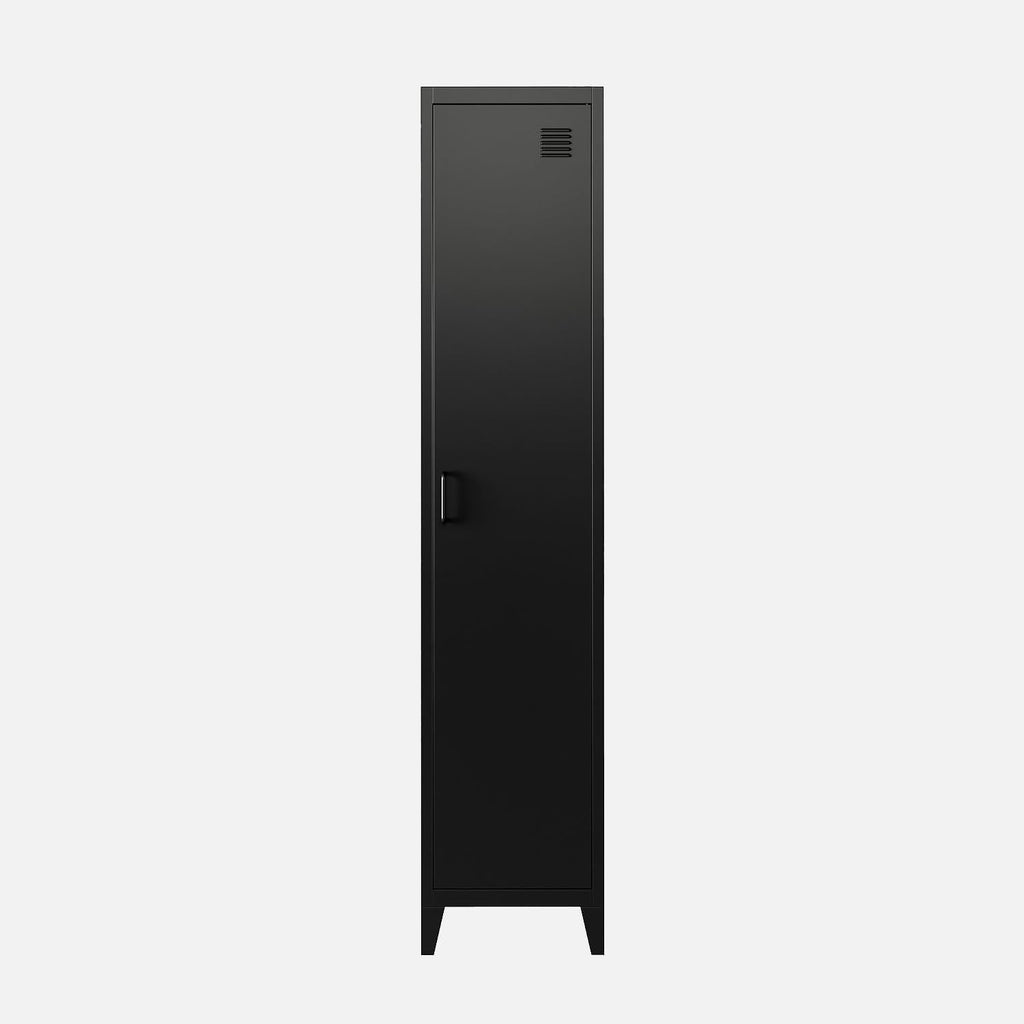 sweeek - Armoire Chambre Enfant en Acier Noir. 4 espaces de Rangement. casier. L 38 x P 38 x H 180 cm