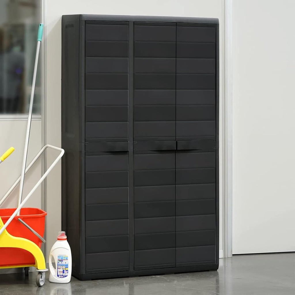 Tidyard Catherinol Armoire de Rangement de Jardin Armoire de Rangement Extérieur Armoire de Rangement de Jardin avec 4 étagères Noir