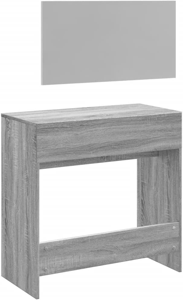 WKIEQACO Coiffeuse avec miroir gris Sonoma 80 x 39 x 80 cm Armoires et meubles de rangement pour chambre à coucher