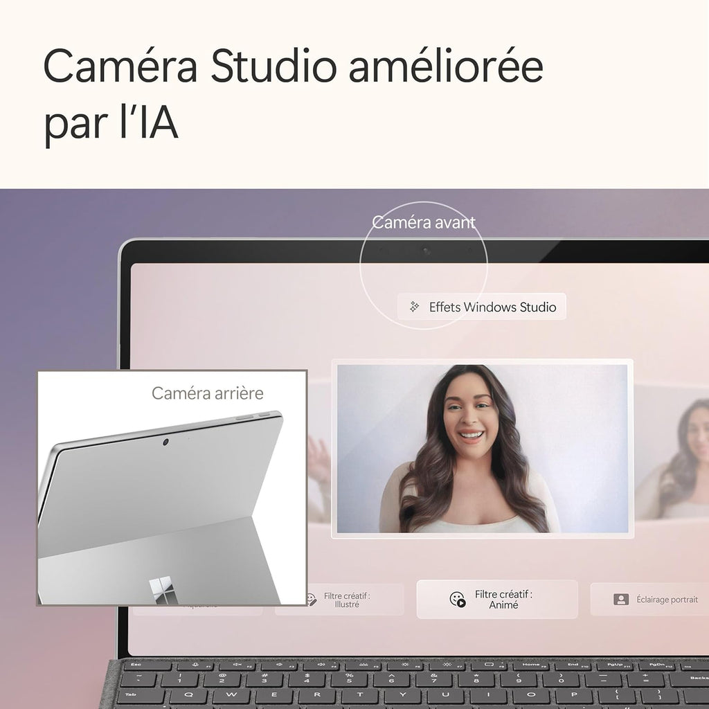 Microsoft Surface Pro (Chargeur Non Inclus) | Copilot+ PC | Ecran Tactile OLED 13 | Snapdragon® X Elite | 16Go RAM | SSD 512To | Dernier Modèle, 11ème Edition | Platine