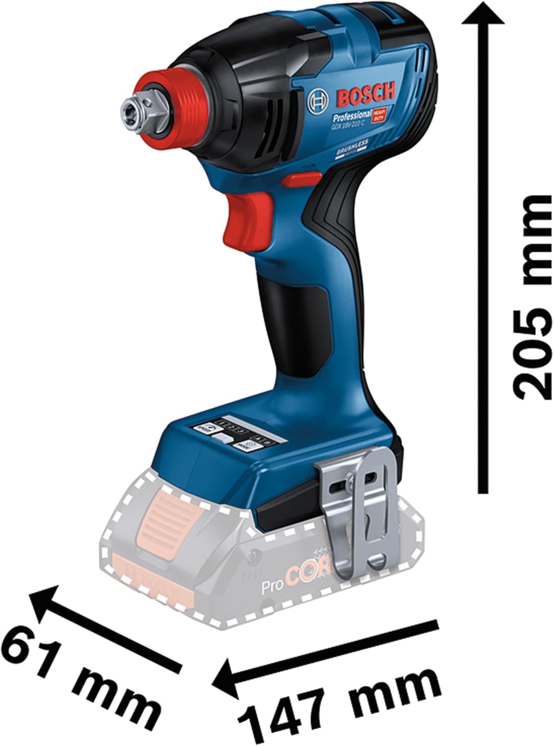 Bosch Professional 18V System boulonneuse sans-fil GDX 18V-210 C (couple maxi de 210 Nm)