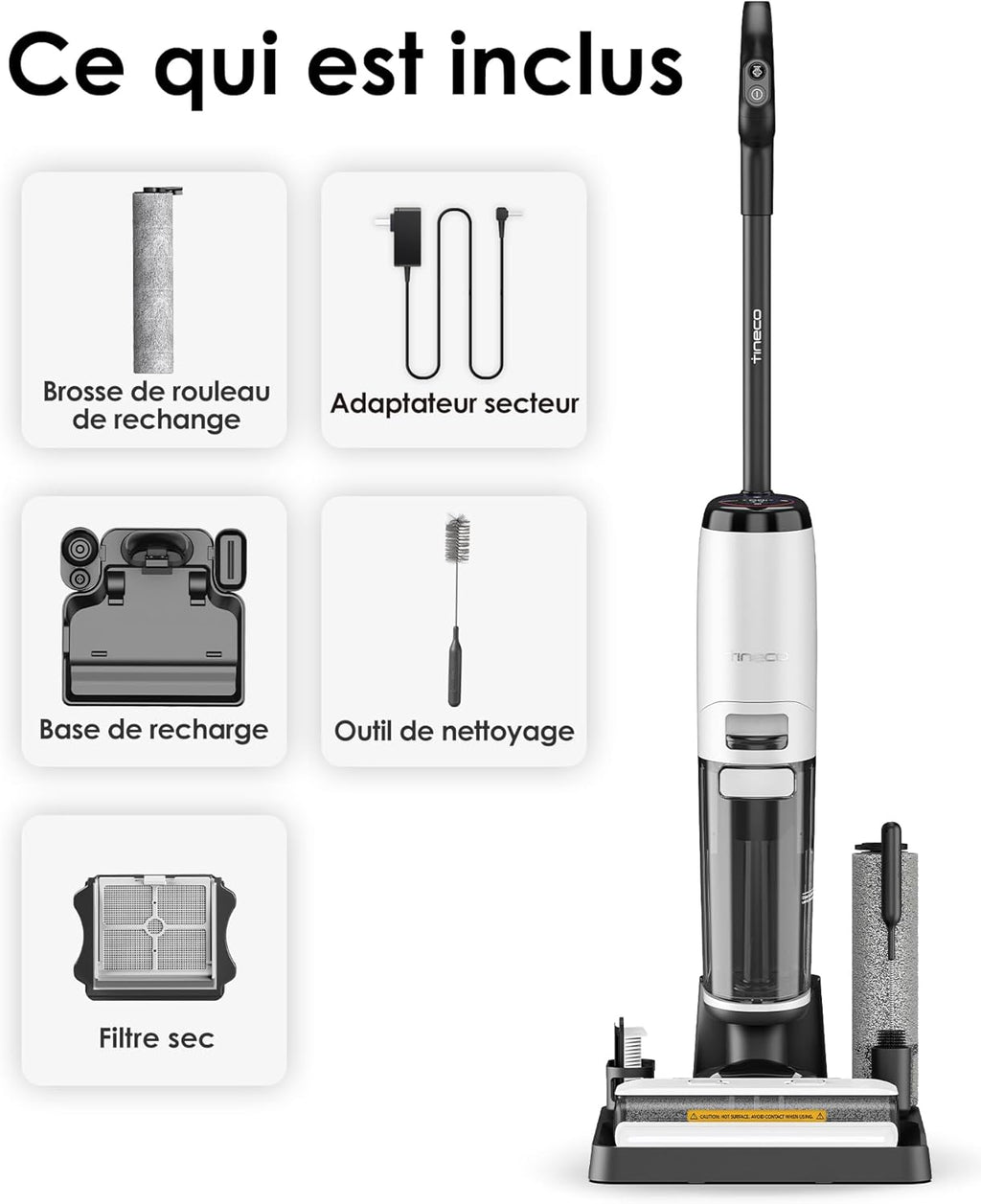 Tineco Floor One S7 Steam Nettoyeur de Sols sans-Fil Balai Vapeur pour Saletés Collantes sur Sols Durs avec Écran Auto-Nettoyage Nettoyage des Bords Autopropulsion Parfait pour Enfants/Animaux
