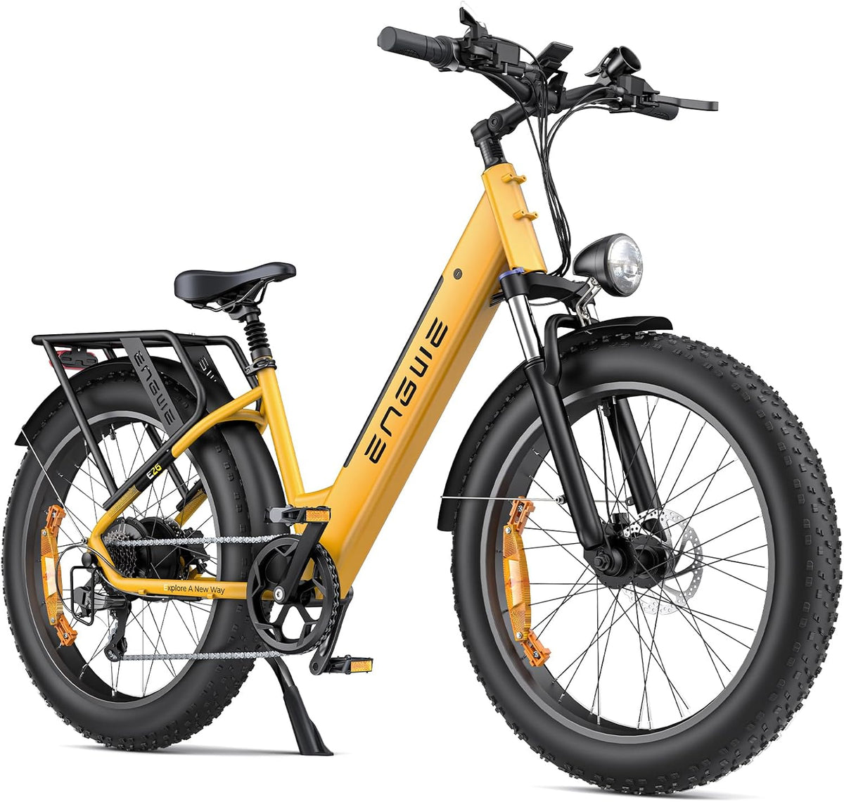ENGWE E26 Vélo Électrique Femme et Homme 26 * 4,0 Pouces Large Ebike, VTT électrique de 250W, Batterie de 48V 16Ah-Autonomie Gusqu'à 140 km, Vitesse-7, Suspension Double