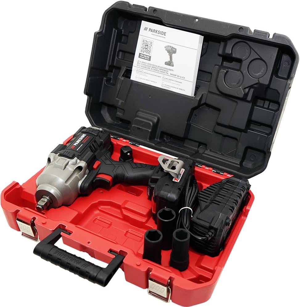 HEADNMORE® Pack - PARKSIDE PERFORMANCE® Perceuse-visseuse sans fil PASSP 20-Li C4 incl. batterie intelligente 4Ah + porte-clés