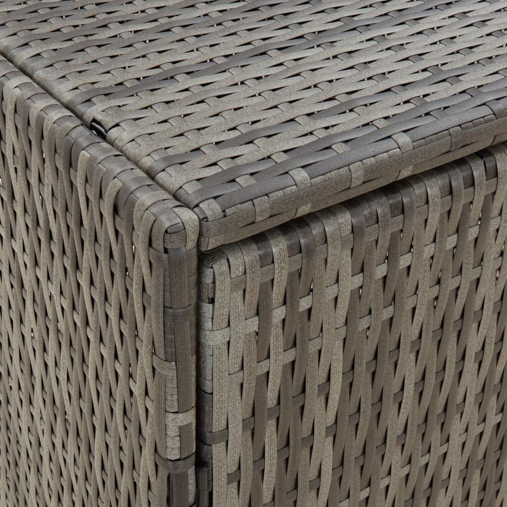 vidaXL Armoire de rangement en résine tressée pour jardin - Gris 198x55,5x80 cm