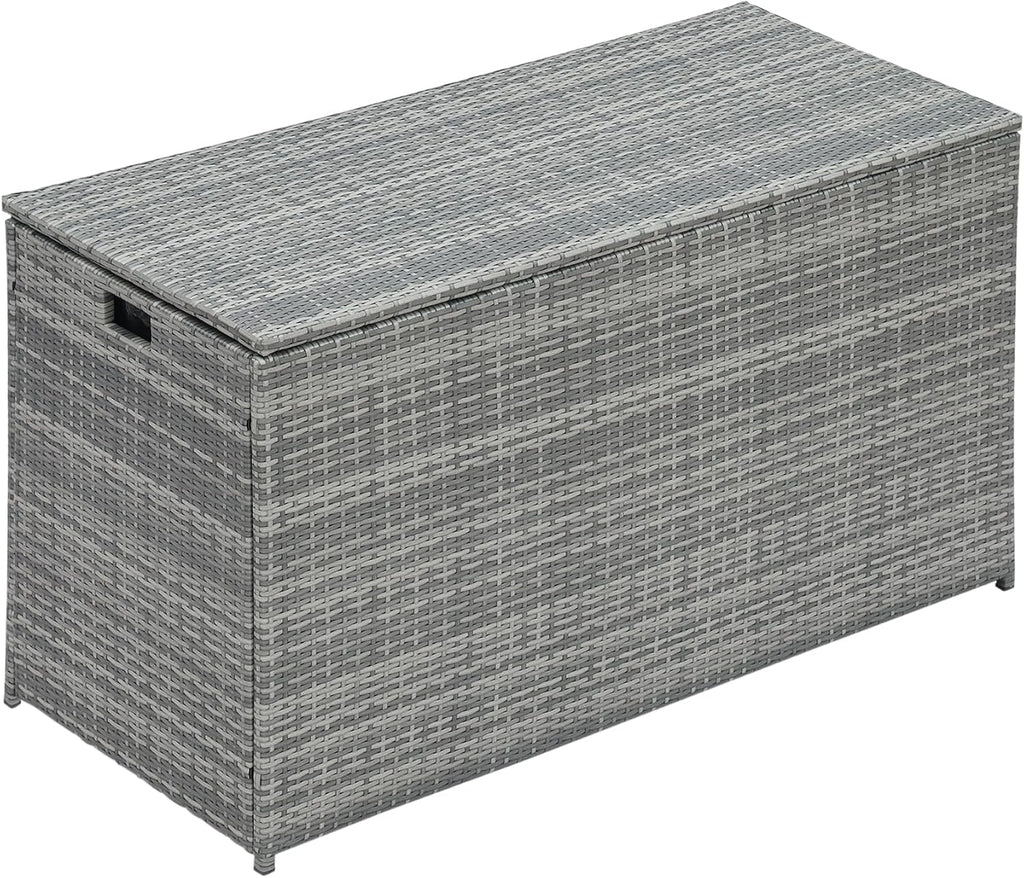 Teamson Home Coffre de Jardin Rangement extérieur avec Couvercle et Grande capacité 700L résistant aux intempéries Gris PT-OF0010G