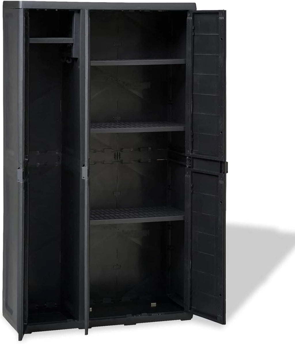Tidyard Catherinol Armoire de Rangement de Jardin Armoire de Rangement Extérieur Armoire de Rangement de Jardin avec 4 étagères Noir