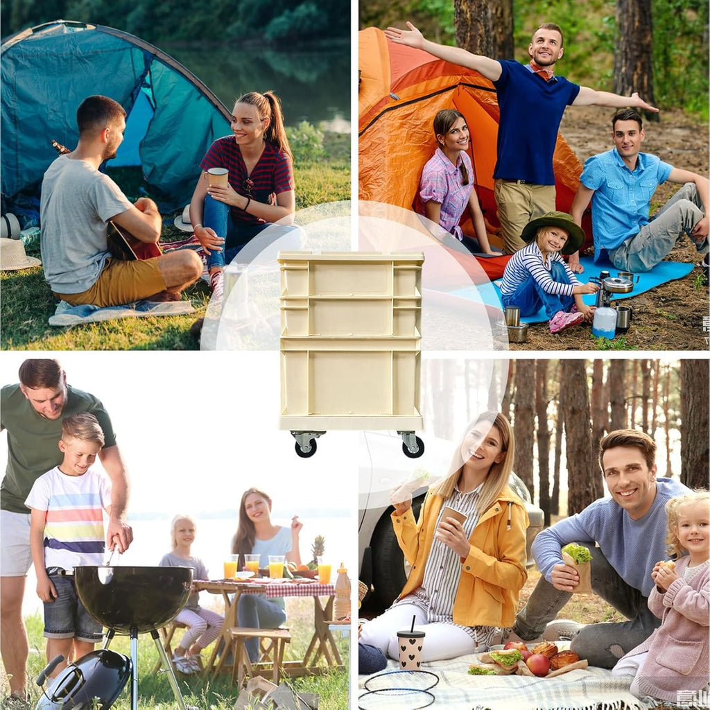 Panier avec roulettes pour rangement | Conteneurs résistants à grande capacité - Paniers organisateurs avec couvercles et roues, pour maison, bureau, extérieur, camping, garage, grenier, emballage