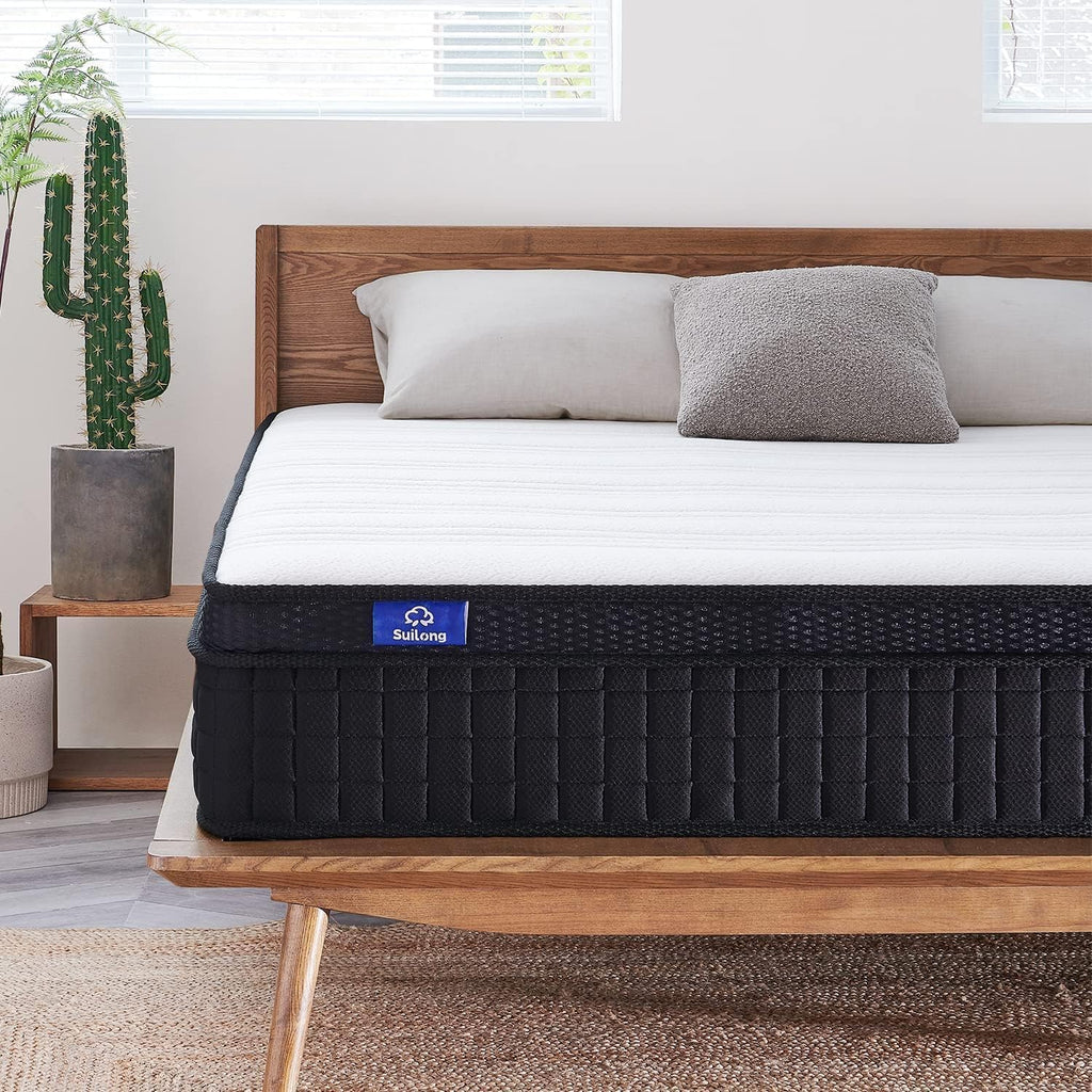 SuiLong Matelas Hybrid 160x200, 25cm Épaisseur, Ressorts Ensachés Mousse à Mémoire de Forme, Confort Mi-Ferme, Multicouches Extra Confort 7 Zones, Oeko-tex