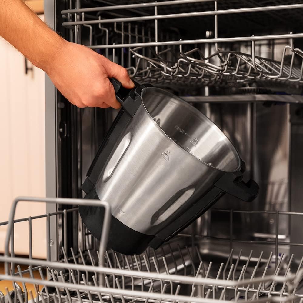 Cecotec Robot de cuisine multifonction Mambo 11090 1600 W 37 fonctions, APP, Balance et Pichet de 3,3 litres en acier inoxydable pour lave-vaisselle, Recette et accessoires
