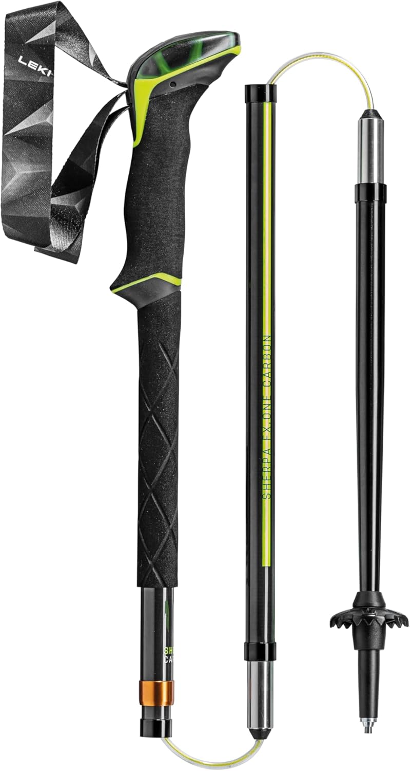 LEKI Sherpa FX.One Bâtons en Carbone Naturel et Blanc néonyel 140 cm
