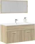 AJJHUUKI Ensemble de meubles de salle de bain - 2 pièces - En chêne Sonoma - Bois d'ingénierie