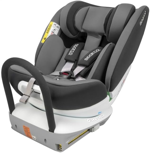 Siège Auto Bébé Enfant Sparco Isofix Rotatif 360° i-Size 40–150cm – ECE R129/03 – Réducteur Inclus – Sécurité Maximale et Confort – Installation Face/Dos Route