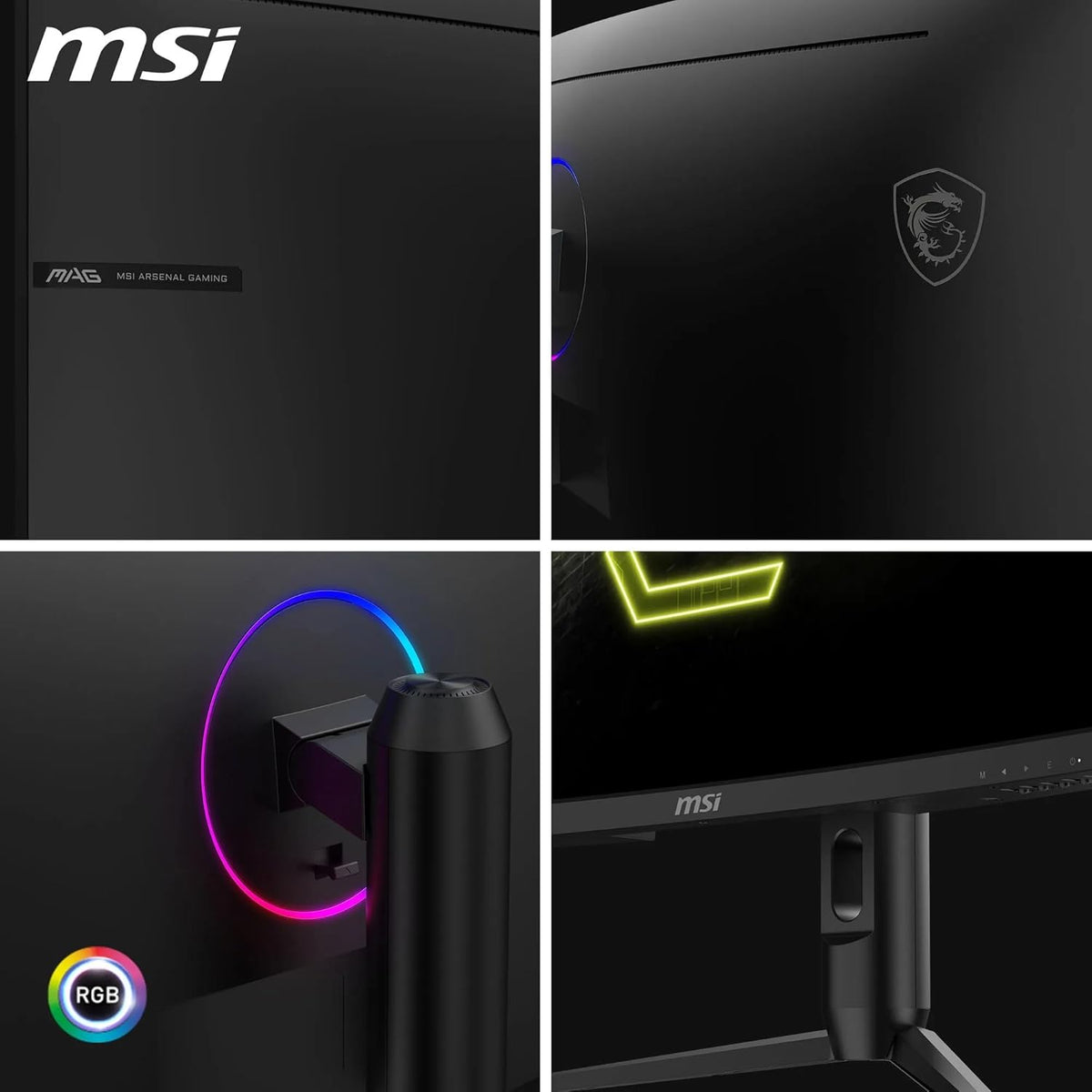 MSI MAG 342CQR E2 Écran Gaming incurvé 34" UWQHD - Dalle VA 1500R 3440 x 1440, 180 Hz / 1 ms (MPRT), Adaptive-Sync - DP 1.4a, HDMI™ 2.0b CEC