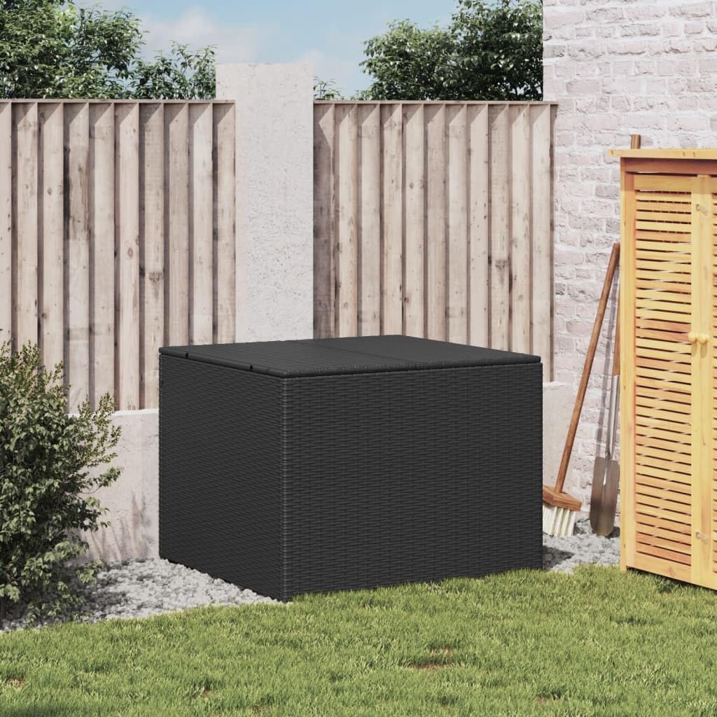 Canditree 291L Coffre de Rangement Extérieur en Résine Tressée, Coffre à Coussins Boîte de Rangement pour Jardin Patio (Noir)