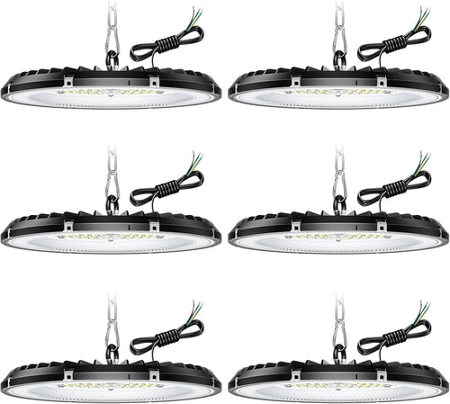 6 PC 200W UFO LED Lights Projecteur,Spot intérieur 30000lm 6000k Froid Blanc, LED High Bay Light ip65 imperméable