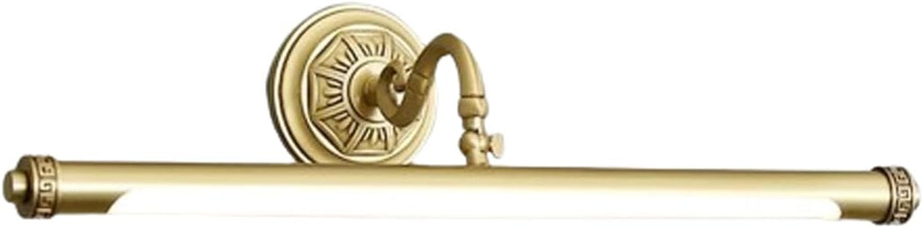 HGTYDV2 Lampe de vanité de Salle de Bain en Laiton Antique, luminaires de vanité à LED Traditionnels avec Abat-Jour en PC, Longue Bande, Applique Murale Vintage, éclairage