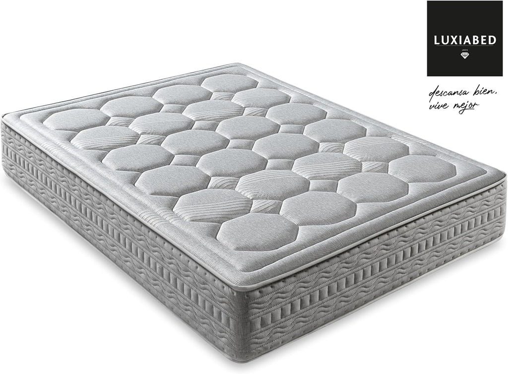 LUXIABED Matelas 200X200 Memoryvex Mousse à Mémoire Réversible Hiver/Été Matrimonial, Anti-Acariens, Hypoallergénique, Respirant, Ferme Moyenne, Modèle RoyalFresh Épaisseur 32 cm