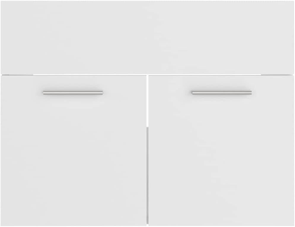Lauuoeriau Ensemble de meubles de salle de bain en bois blanc pour maison et jardin
