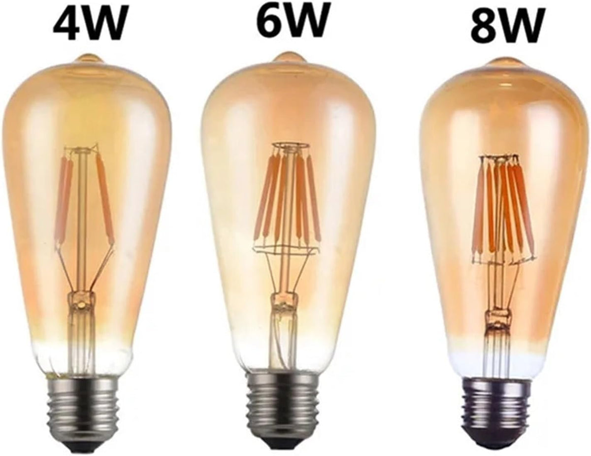 POAHNCU Ampoule Lot De 10 Ampoules LED ST64 4W 6W 8W À Filament Doré Dimmables, Culot E27, Style Vintage, Aspect Verre Rétro Économie d'énergie(8W)
