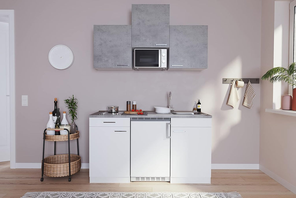 respekta Luis kitchenette, Bois d'ingénierie, Blanc, 150 cm