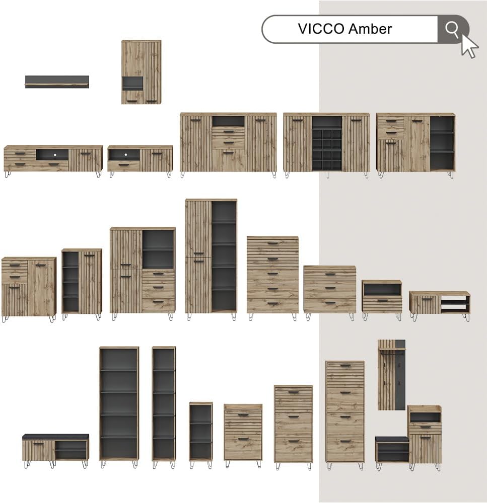 Vicco Vestiaire Amber, Chêne Wotan, 100x142cm