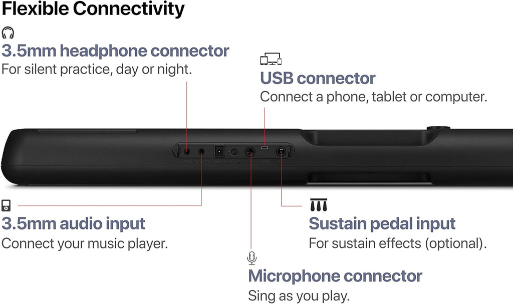 CT-S300AD 61 Touches Tactiles Touches, Pitch-Bend Wheel Clavier Electronique Portable Noir avec Adaptateur AC inclus