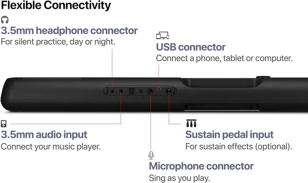 CT-S300AD 61 Touches Tactiles Touches, Pitch-Bend Wheel Clavier Electronique Portable Noir avec Adaptateur AC inclus