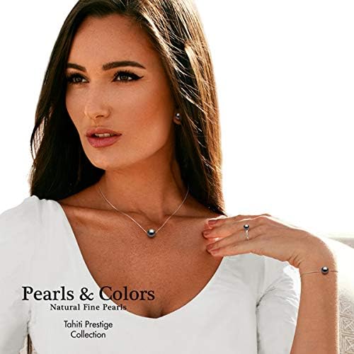 PEARLS & COLORS - Boucles d'Oreilles Pendantes Véritables Perles de Culture de Tahiti Poires 9-10 mm - Qualité A+ - Disponible en Or Jaune & Or Blanc - Bijou Femme