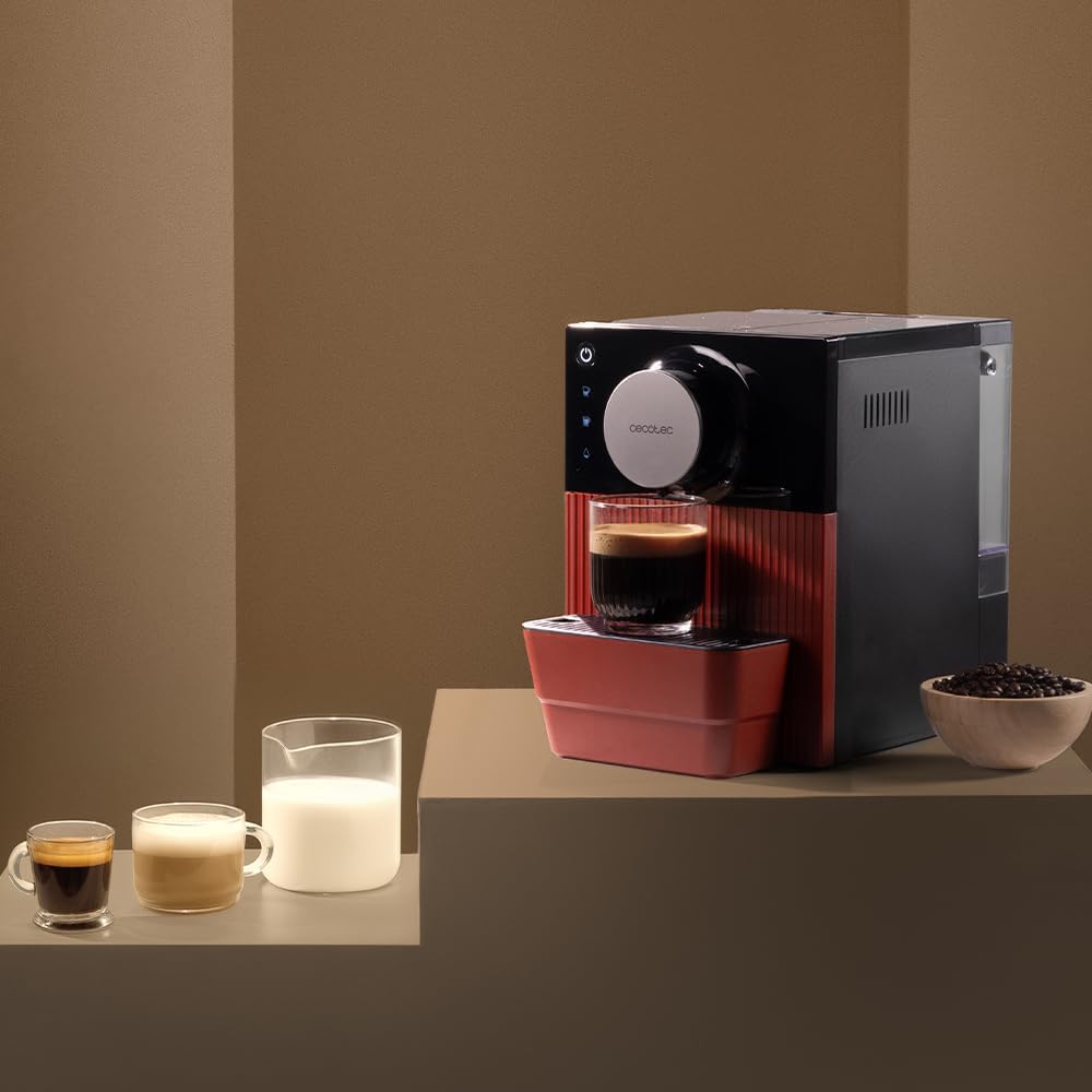 Cecotec Machine à Café Superautomatique Compacte Cremmaet Cube. 1350W, Système de Pressage 10g, Système de Pré-Infusion, 19 Bars, Système Thermoblock, 5 Niveaux de Mouture, Panneau de Contrôle Tactile