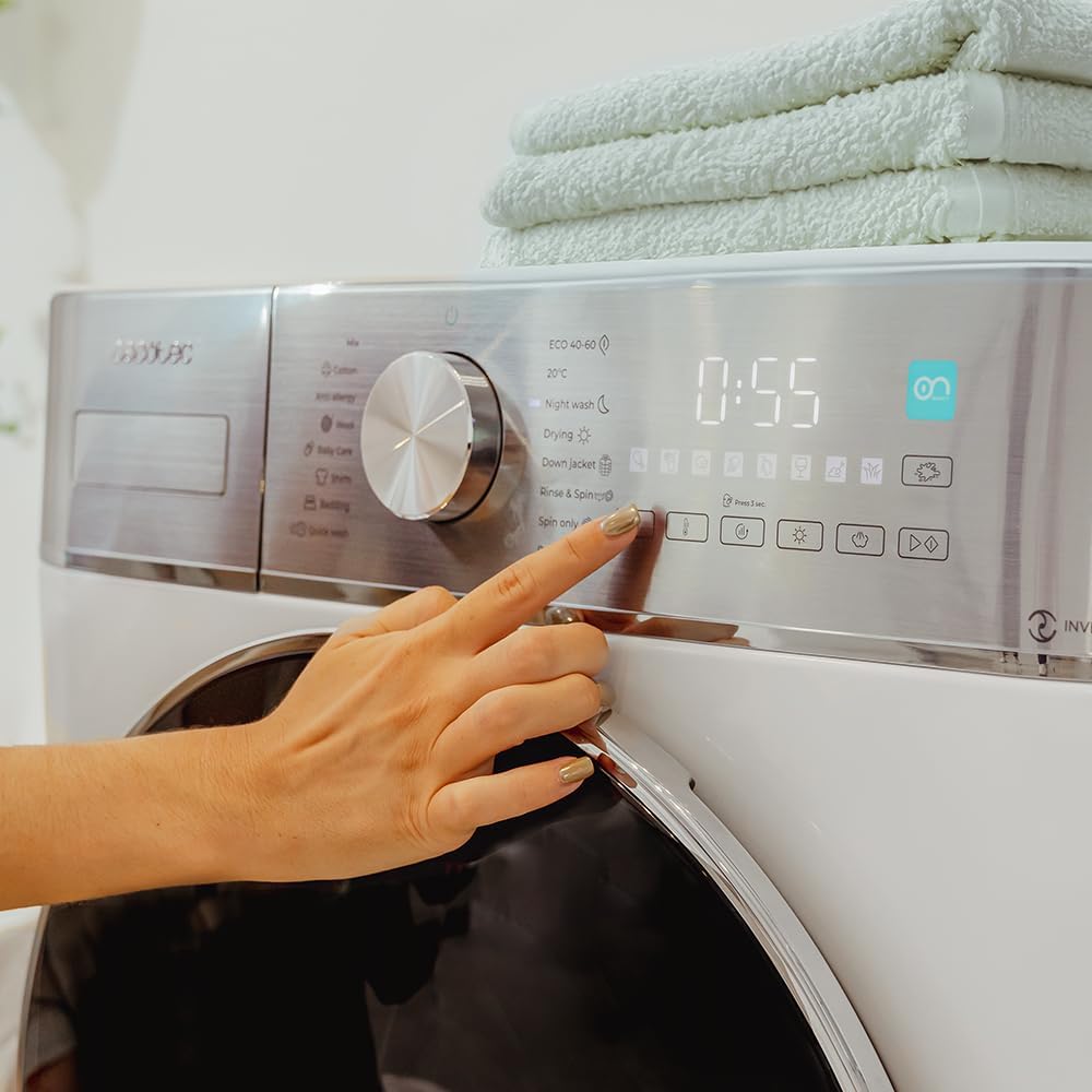 Cecotec Lave-linge Séchant 8-5Kg Chargement Frontal Bolero Wash&Dry 8580 Inverter A 1400RPM, 16 Programmes, Moteur Inverter Plus, SteamMax, OnSmart, Fuzzy Logic, SpaCare et Détecteur de Charge