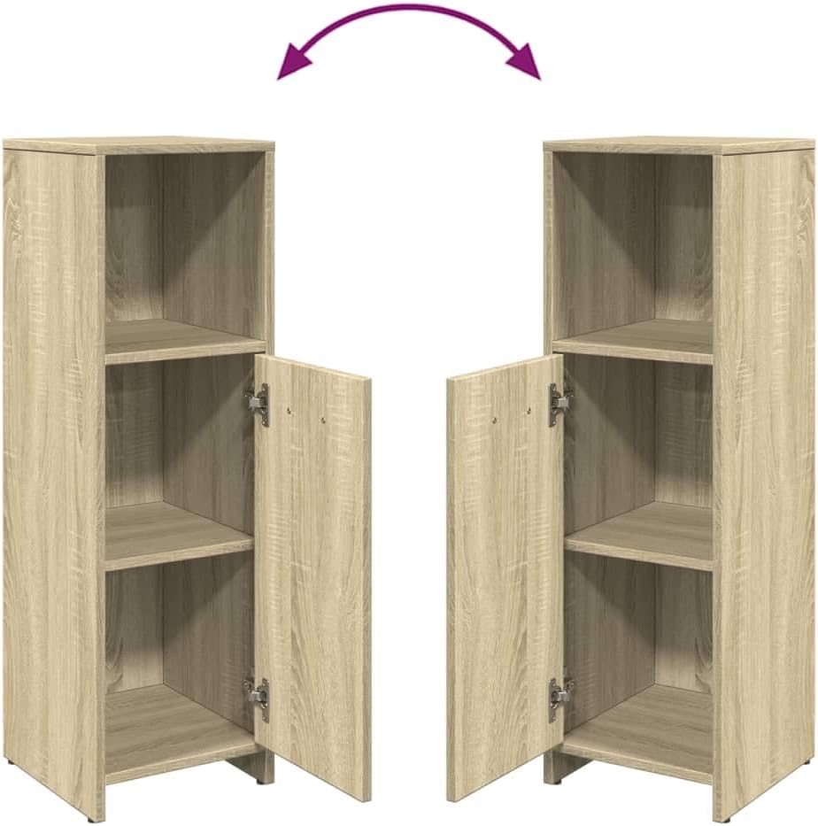 Ensemble de meubles de salle de bain 4 pcs chêne sonoma