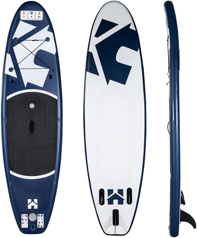 HOME DELUXE Planche de Stand up Paddle - Taille S, Bleu Sup Gonflable pour lac, mer et rivière