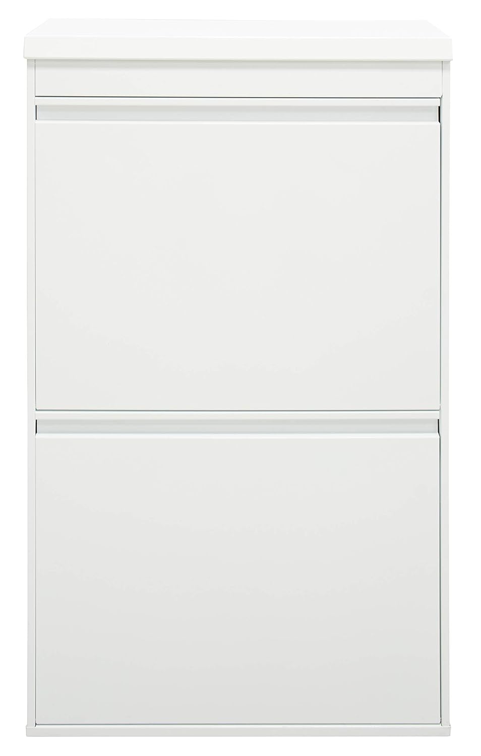 ARREGUI Top CR621-B Poubelle de recyclage en acier, poubelle de tri sélectif, 4 seaux, avec plateau supérieur multifonction, 4 x 17 L (68 L), blanc