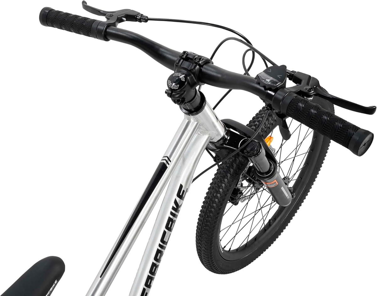 FabricBike Terra - VTT en Aluminium 20 Pouces pour Les Enfants de 6, 7 et 8 Ans, Frein à Disque, 7 Vitesses, Suspension Avant