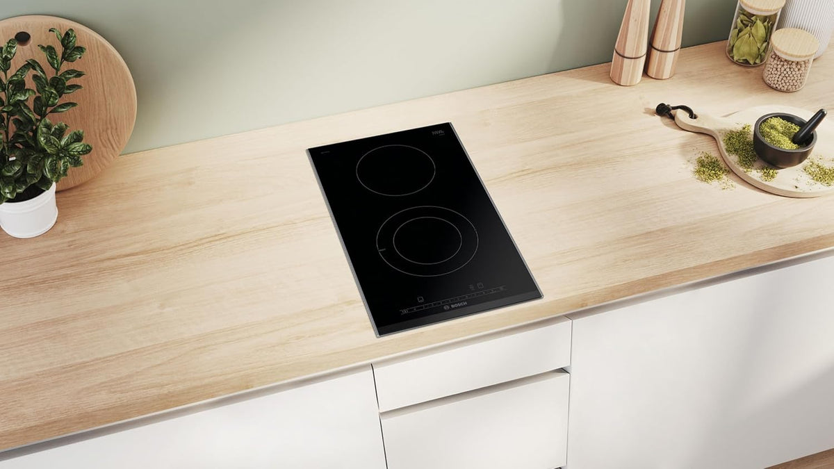 Bosch PKF375FP2E, Série 6, plaque de cuisson électrique, 2 foyers, 30 cm, 3500 W, Noir