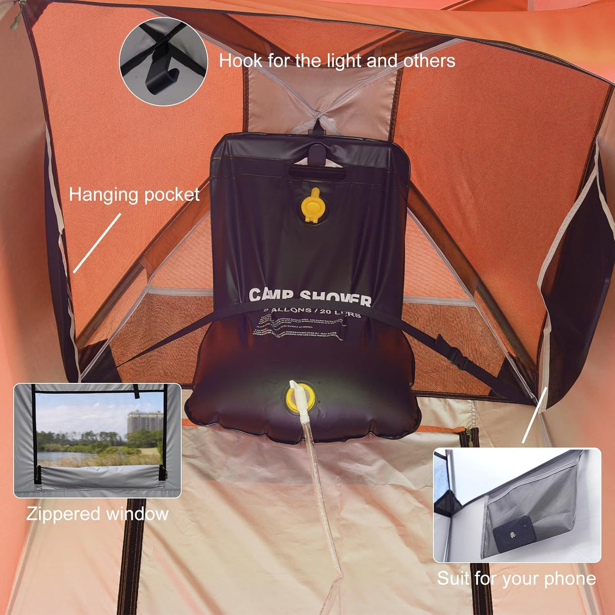 Tente de Douche extérieure pour vestiaire, abris de Camping Portables