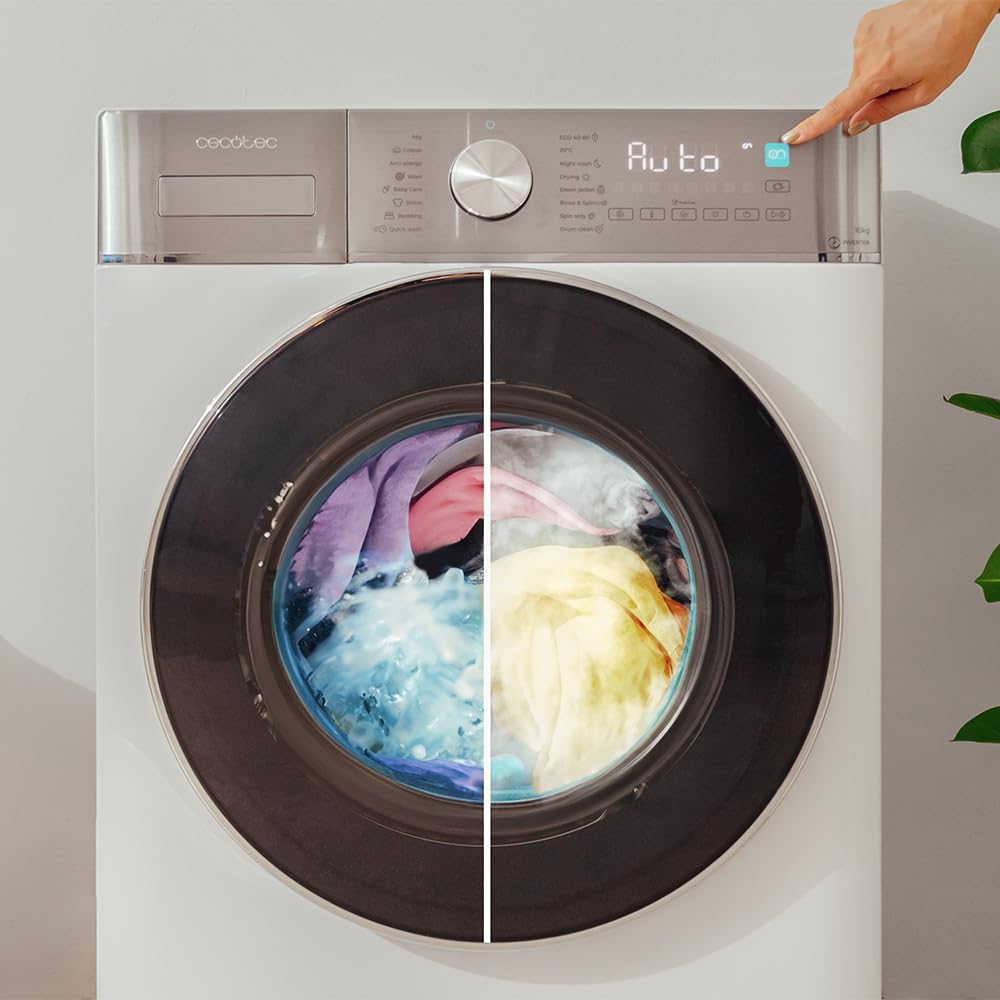 Cecotec Lave-linge Séchant 8-5Kg Chargement Frontal Bolero Wash&Dry 8580 Inverter A 1400RPM, 16 Programmes, Moteur Inverter Plus, SteamMax, OnSmart, Fuzzy Logic, SpaCare et Détecteur de Charge
