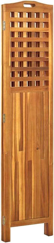 Paravent intérieur 3 Panneaux Pliables, Séparateur de pièce, Ecran d'Intimité Paravent Chambre à Coucher Maison Balcon, 121x2x170 cm Bois d'acacia