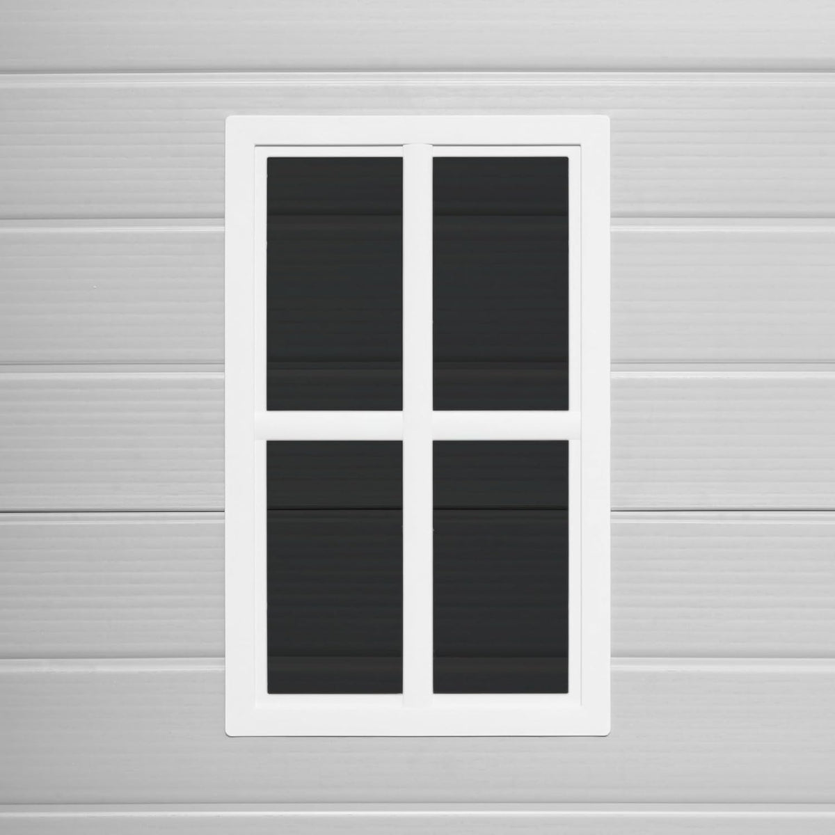 WASABI Abri de Jardin en Résine Unit 1.4 - Assemblage Simple - Fenêtre à lumière du Jour - Panneaux de 12mm d'épaisseur - Plancher Inclus - Blanc Gris - Cabane de Stockage extérieur en PVC 1,37m2