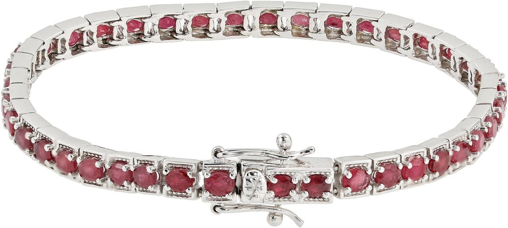 Harry Ivens Bracelet pour femme en Argent Sterling 925 rhodié Avec rubis