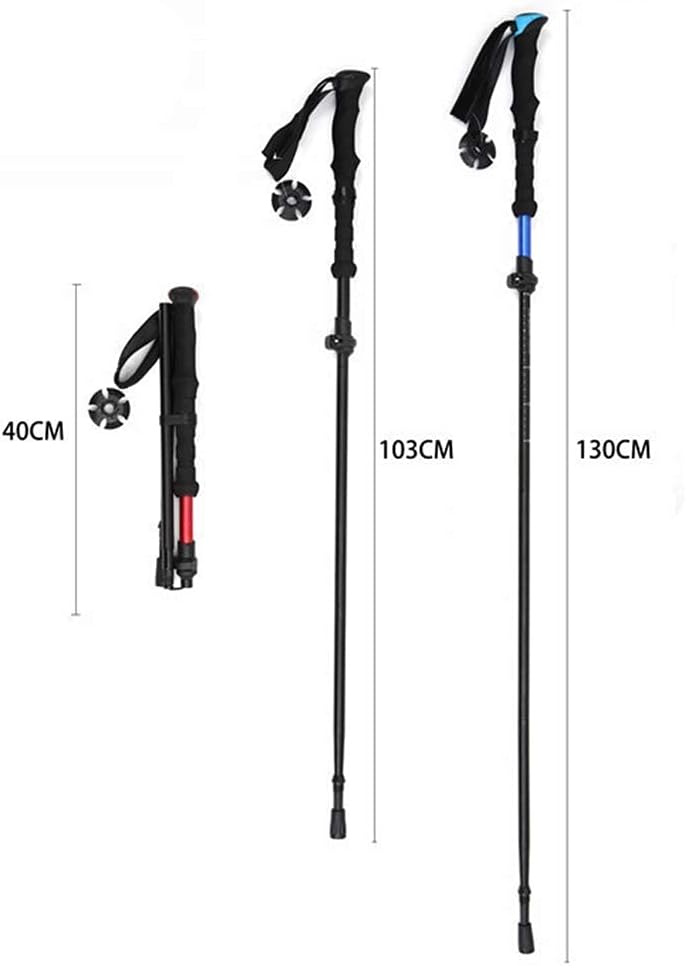 ZHCHAO Trekking Pole - Bâtons Trekking, Bâtons de randonnée durables en Fibre de Carbone avec poignée en liège Naturel et poignées prolongées en EVA, ultralégers, Extensibles, repliables