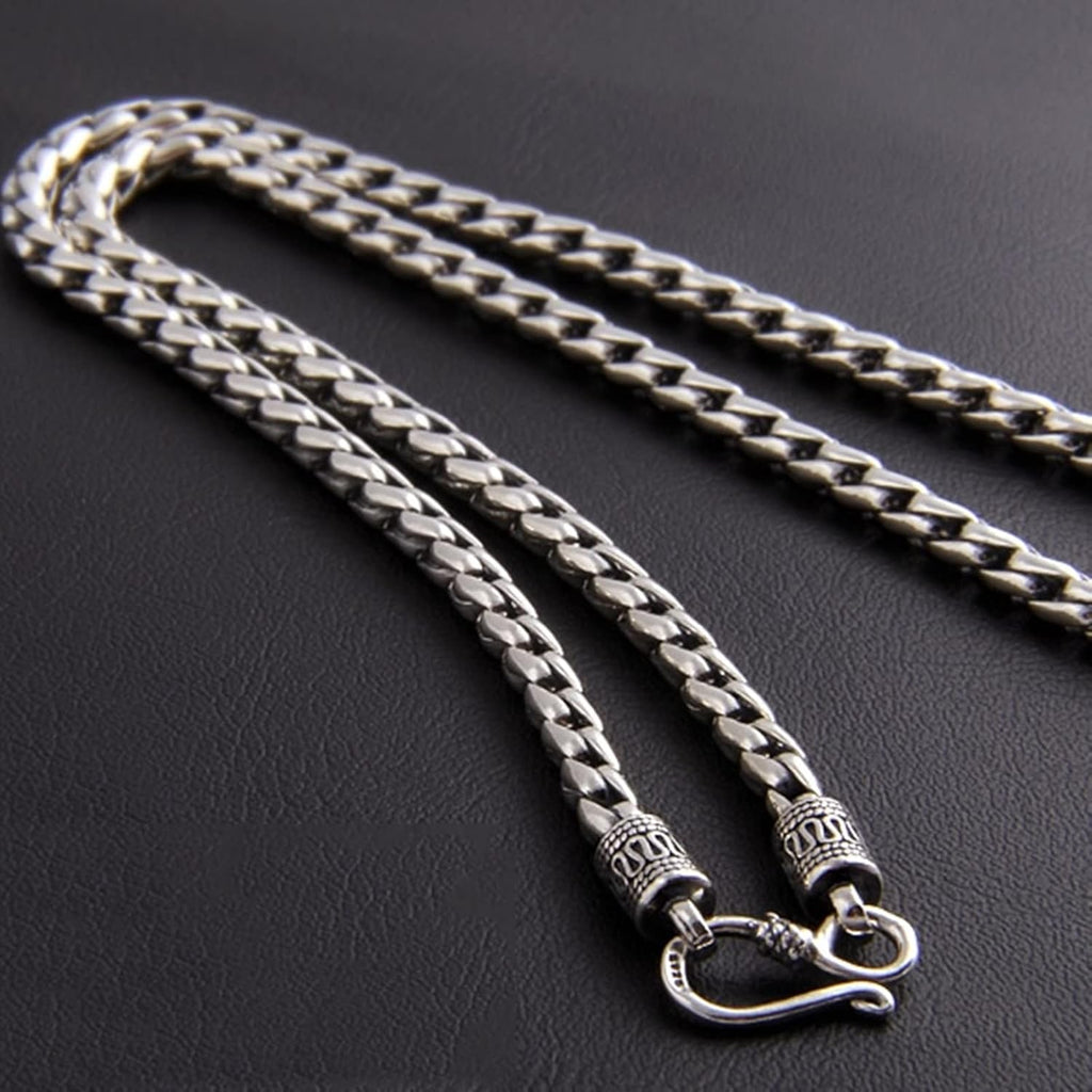 AmDxD Bijoux Pendentif Argent Homme 925 Spiga Collier Chaîne 4.6mm Collier Gothique Vintage