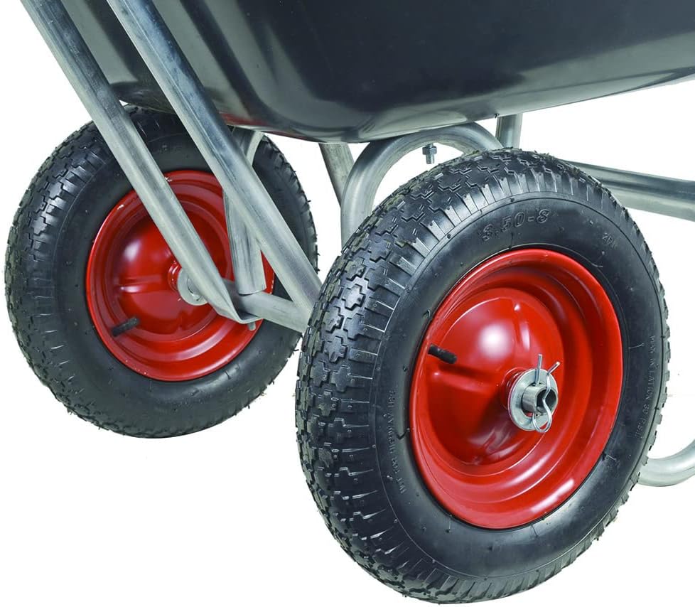 Vigor Brouette avec 2 roues, caisse noire en plastique, capacité 240 lt