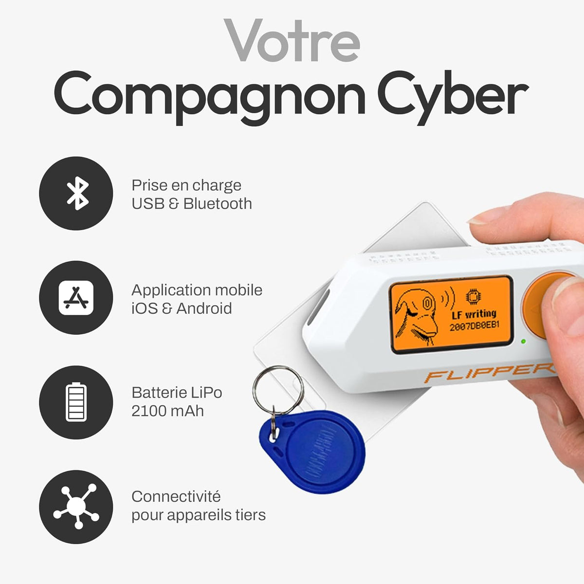 Flipper Zero Starter Kit Complet | Flipper Zero | Carte WiFi | Coque en Silicone | Carte mémoire de 64 Go | Lecteur de Carte USB