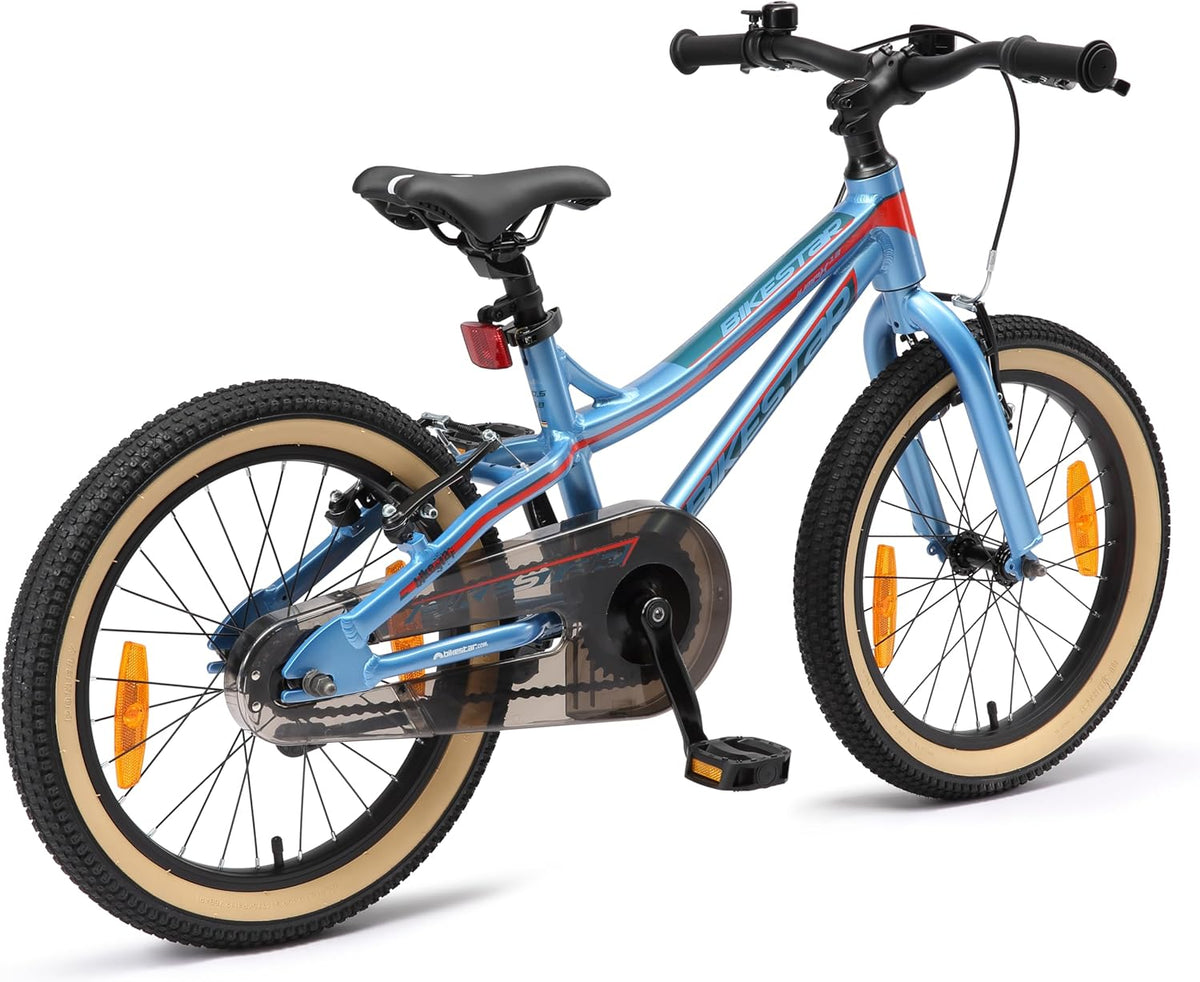 BIKESTAR Vélo Enfant en Aluminium, Garcons et Filles de 5 Ans | Bicyclette de Montagne VTT 18 Pouces avec Freins en V | Bleu