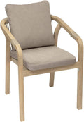 Hespéride - Fauteuil de Jardin Papouasie Taupe et Acacia Coussins Déperlants Déhoussables - Mobilier d'Aménagement pour Jardin, Terrasse, Balcon